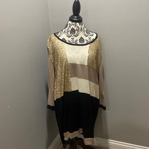 Marina Rinaldi tunic knit sequin top